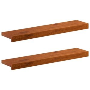 vidaXL Fensterb&auml;nke 2 stk. Braun 70 x 15 x 2 cm Massivholz Eiche