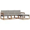 vidaXL Outdoor-Sofagarnitur 4 stk. Natur und Hellgrau