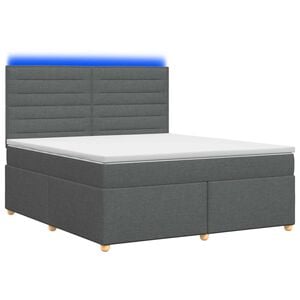 vidaXL Boxspringbett mit Matratze Dunkelgrau 160 x 200 cm Stoff
