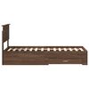 vidaXL Bettrahmen Braune Eiche und Silber 75 x 190 cm Holzwerkstoff