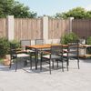 vidaXL 7-tlg. Garten-Essgruppe mit Kissen Schwarz Poly Rattan