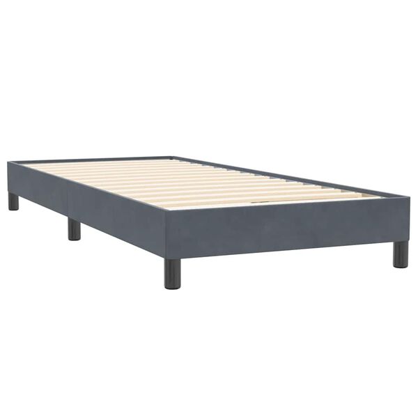 vidaXL Boxspringbett ohne Matratze Dunkelgrau 80x220 cm Samt