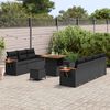vidaXL Gartensofa-set mit Kissen 10 pcs Schwarz