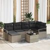 vidaXL Sofa Set 7 pcs Hellgrau Poly-Rattan