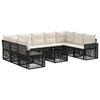 vidaXL Gartensofa-set 10 stk. Schwarz und Cremewei&szlig; Poly-Rattan