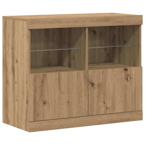vidaXL LED-Sideboard Braun 81 x 37 x 66,5 cm Holzwerkstoff