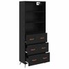 vidaXL Highboard Schwarz Eichen-Optik 69,5 x 34 x 180 cm Holzwerkstoff