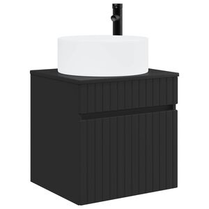 vidaXL Wandmontierte Waschbecken-Vanit&auml;t Schwarz 49 x 44,5 x 65,5 cm