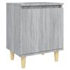 vidaXL Nachttisch mit Massivholz-Beinen Grau Sonoma 40x30x50 cm