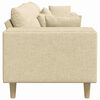 vidaXL Stoffsofa mit Kissen Creme 208 cm Stoff
