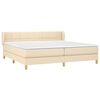 vidaXL Boxspringbett mit Matratze Creme 200x200 cm Stoff