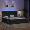 vidaXL Bett mit Stauraum und LED Dunkelgrau 200 x 200 cm Polyester