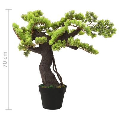 vidaXL Künstlicher Bonsai Zypresse mit Topf 70 cm Grün
