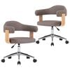 vidaXL Esszimmerst&uuml;hle 2 Stk. Drehbar Taupe Bugholz und Stoff