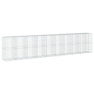 vidaXL Gabione mit Deckel 950x100x200 cm Verzinktes Eisen