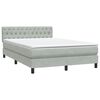 vidaXL Boxspringbett mit Matratze Hellgrau 140x220 cm Samt