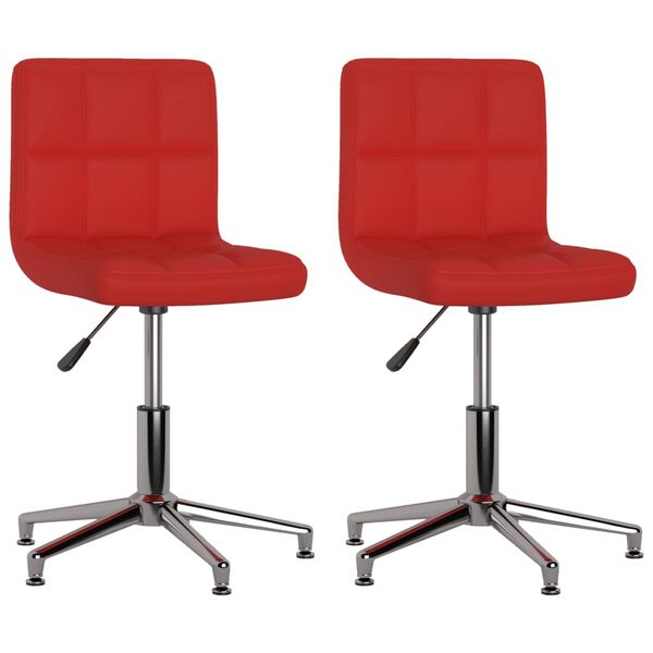 vidaXL Esszimmerst&uuml;hle 2 Stk. Drehbar Weinrot Kunstleder