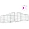 vidaXL Gabionen mit Hochbogen 3 Stk. 200x30x40/60 cm Verzinktes Eisen