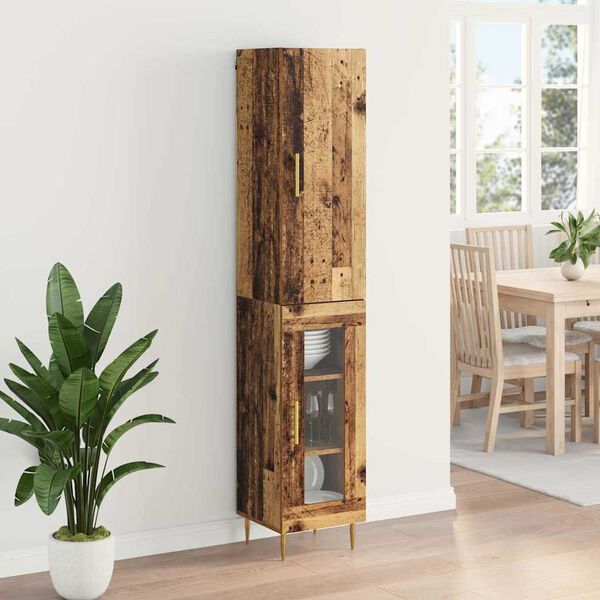 vidaXL Highboard 2 pcs Altholz Holzwerkstoff