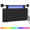 vidaXL H&auml;ngendes Kopfteil Mit LED Licht Schwarz Stoff