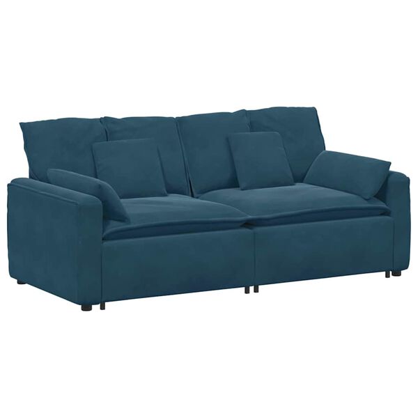 vidaXL Modulares Sofa mit Kissen Blau