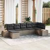 vidaXL Gartensofa-set mit Kissen 7 pcs Grau Poly-Rattan