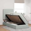 vidaXL Bett mit Stauraum und LED mit LED Hellgrau 90 x 190 cm Samt