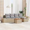 vidaXL Gartensofa-set mit Kissen mit Speicher 6 pcs Beige Poly-Rattan