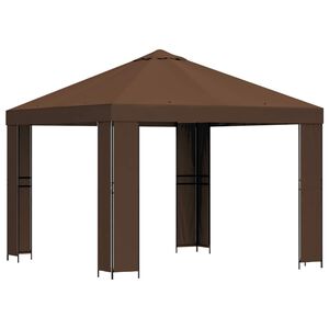 vidaXL Pavillon 3 x 3 m Braun Polyester und Stahl 190 gsm