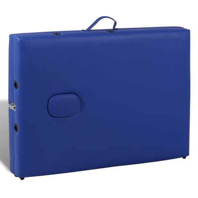 vidaXL Massageliege Klappbar 2-Zonen mit Holzgestell Blau