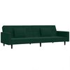 vidaXL Schlafsofa 2-Sitzer mit 2 Kissen Dunkelgr&uuml;n Samt