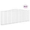 vidaXL Gabionen mit Hochbogen 15Stk. 400x30x140/160cm Verzinktes Eisen