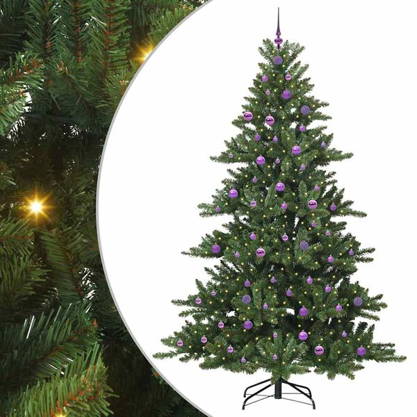 vidaXL K&uuml;nstlicher klappbarer Weihnachtsbaum Gr&uuml;n 240 cm PVC und Stahl