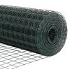 vidaXL Zaun mit Pfosten Gr&uuml;n 0,4 x 25 m Stahl und PVC