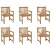 vidaXL Gartenst&uuml;hle 6 Stk. Massivholz Teak