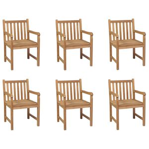 vidaXL Gartenst&uuml;hle 6 Stk. Massivholz Teak