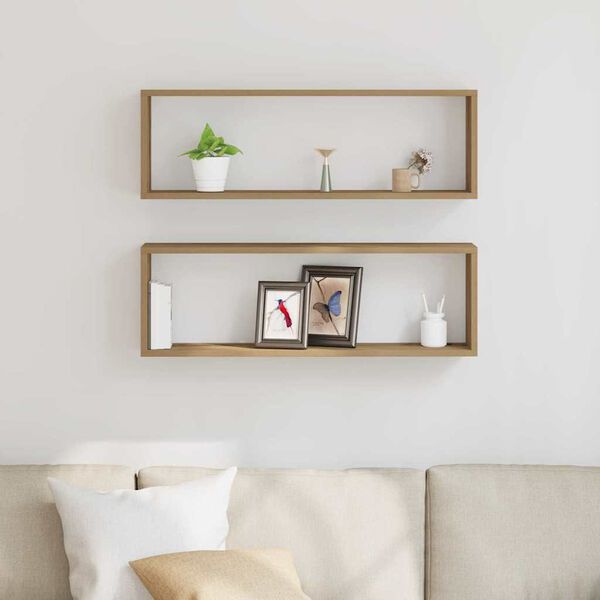 vidaXL Wandregal 2 pcs Artisan-Eiche 80 x 15 x 26 cm Holzwerkstoff