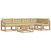vidaXL Outdoor-Sofagarnitur 6 Stk. Wei&szlig; und Beige Polyester