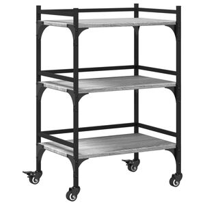 vidaXL K&uuml;chenwagen Grau Sonoma 50x35x75,5 cm Holzwerkstoff