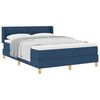 vidaXL Boxspringbett mit Matratze Blau 200 x 140 cm Polyester