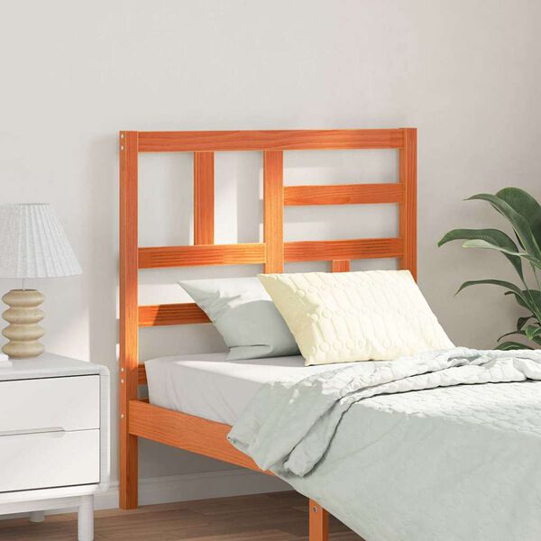 vidaXL Bettkopfteil Wachsbraun 80,5 x 4 x 104 cm Massives Kiefernholz