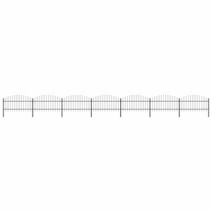 vidaXL Gartenzaun mit Speerspitze Stahl 1248 x 125 cm Schwarz