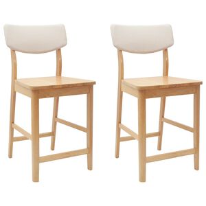 vidaXL Esszimmerst&uuml;hle 2 stk. Massives Gummiholz Natur 48 x 49 x 95 cm