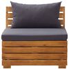 vidaXL Modular-Mittelsofa 1 Stk. mit Auflagen Massivholz Akazie