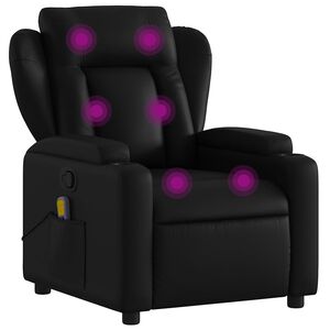 vidaXL Massage-Relaxsessel, Kunstleder, Schwarz