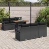 vidaXL Garten-Sofa-Set mit Kissen 7 pcs Schwarz