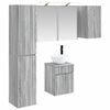 vidaXL Badezimmerschrank-Set 5 stk. Grau Sonoma Holzwerkstoff
