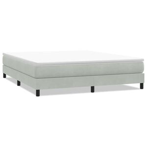 vidaXL Boxspringbett ohne Matratze Hellgrau 180x220 cm Samt