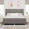 vidaXL Boxspringbett mit Matratze Taupe 180 x 200 cm Stoff