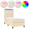 vidaXL Boxspringbett mit Matratze & LED Creme 100x200 cm Stoff